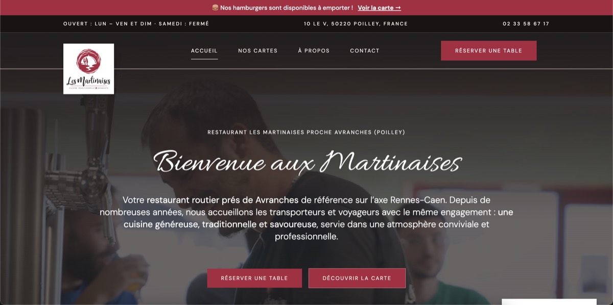 Site internet Les Martinaises