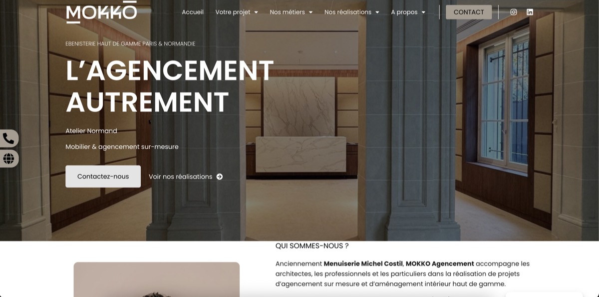 Site internet MOKKO Agencement